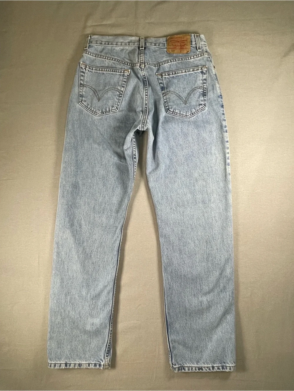 Levi's 505 Regular Fit Straight Leg Jeans Light Wash Blue Mens 33x32